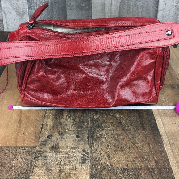 Nicoli Italian Leather Red Buckle Bag Purse - Picture 13 of 15